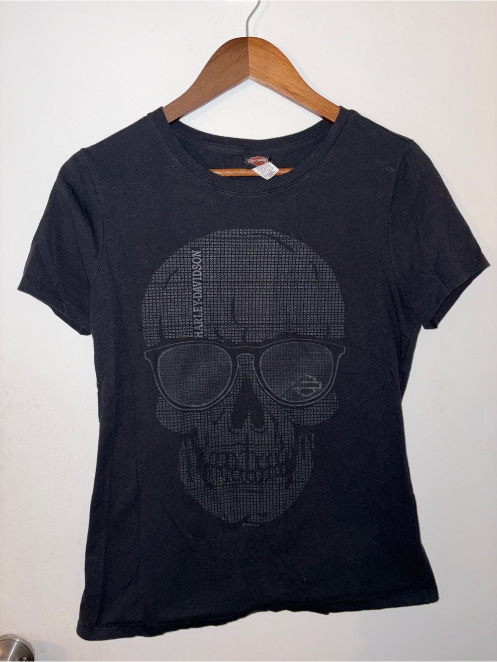 Harley-Davidson Black Tee with Orange Logo Detail